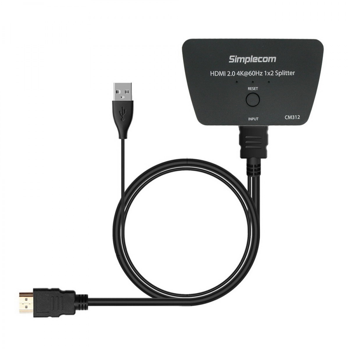 CM312 HDMI 2.0 1x2 Splitter 1 In 2 Out 4K60Hz UHD 3D 2 Port