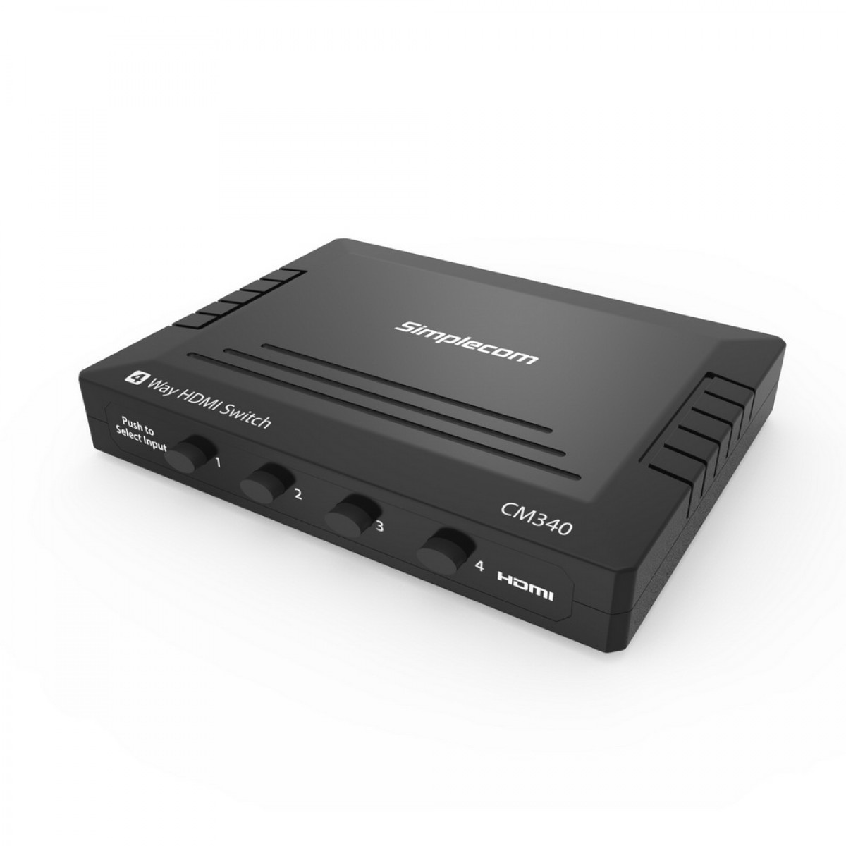 Simplecom CM340 4 Way Manual Push Button HDMI Switch Box 4 Port 4K UHD HDCP
