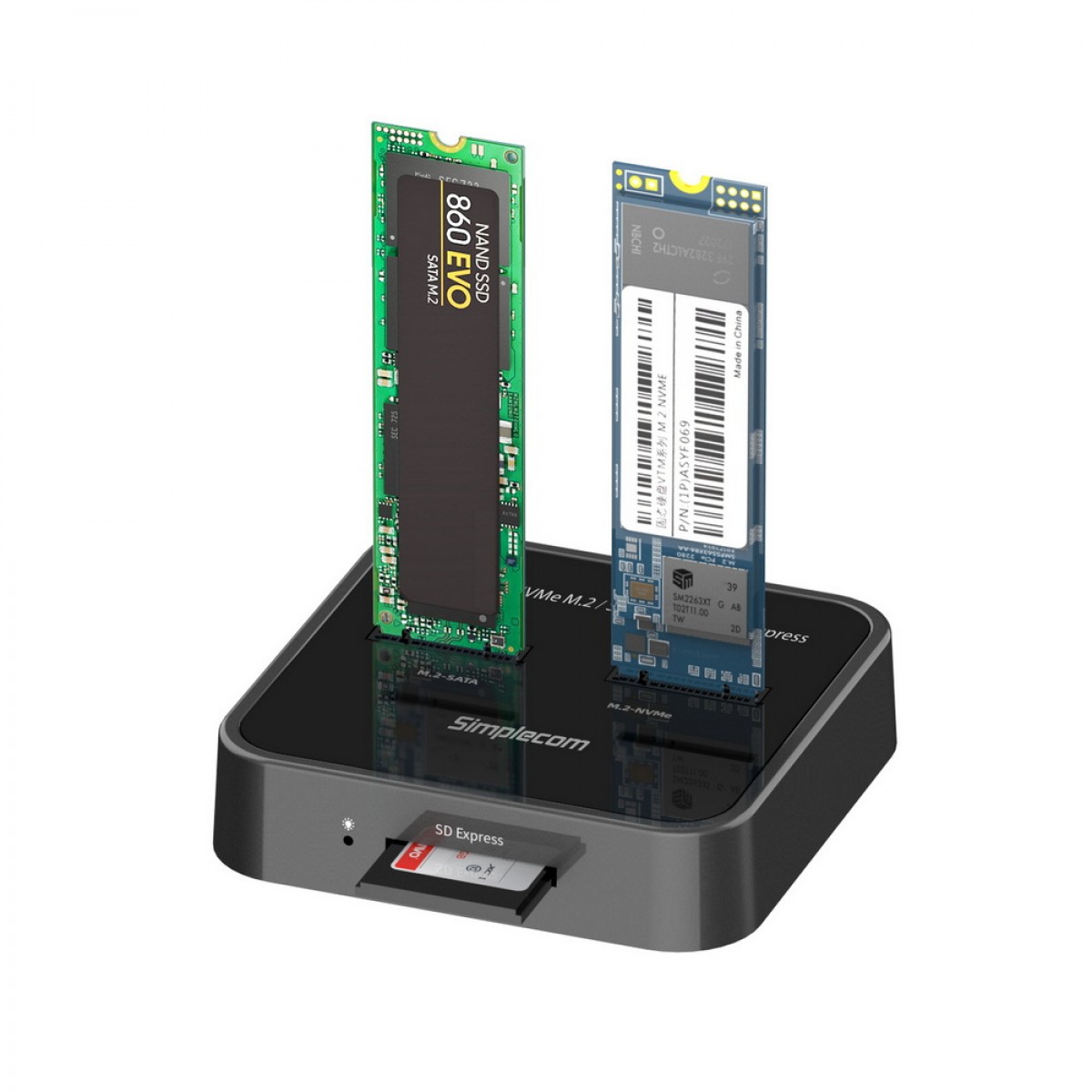 Simplecom SD530 USB 3.2 Gen2 to NVMe + SATA M.2 SSD Dual Bay Docking .
