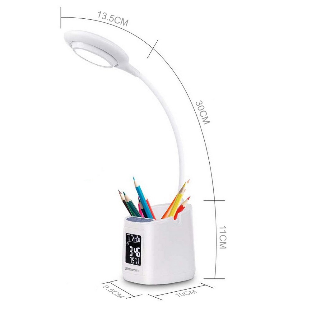 EL621 LED Desk Lamp with Pen Holder and Digital Clock