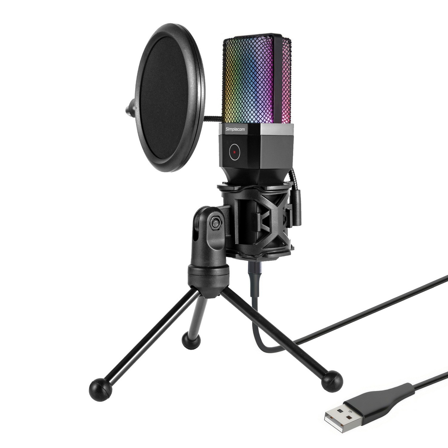 UM650 USB Cardioid Condenser Microphone Gaming RGB Lights
