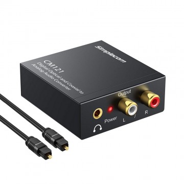 Simplecom CM121 Digital Optical Toslink and Coaxial to Analog RCA Audio Converter 