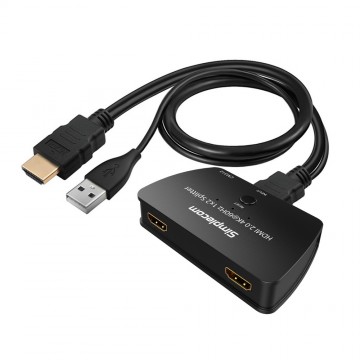 Simplecom CM312 HDMI 2.0 1x2 Splitter 1 In 2 Out 4K@60Hz UHD 3D 2 Port HDMI Duplicator