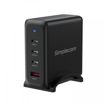 Simplecom CU400 4-Port PD 100W GaN Fast Charger 3xUSB-C + USB-A for Phone Tablet Laptop
